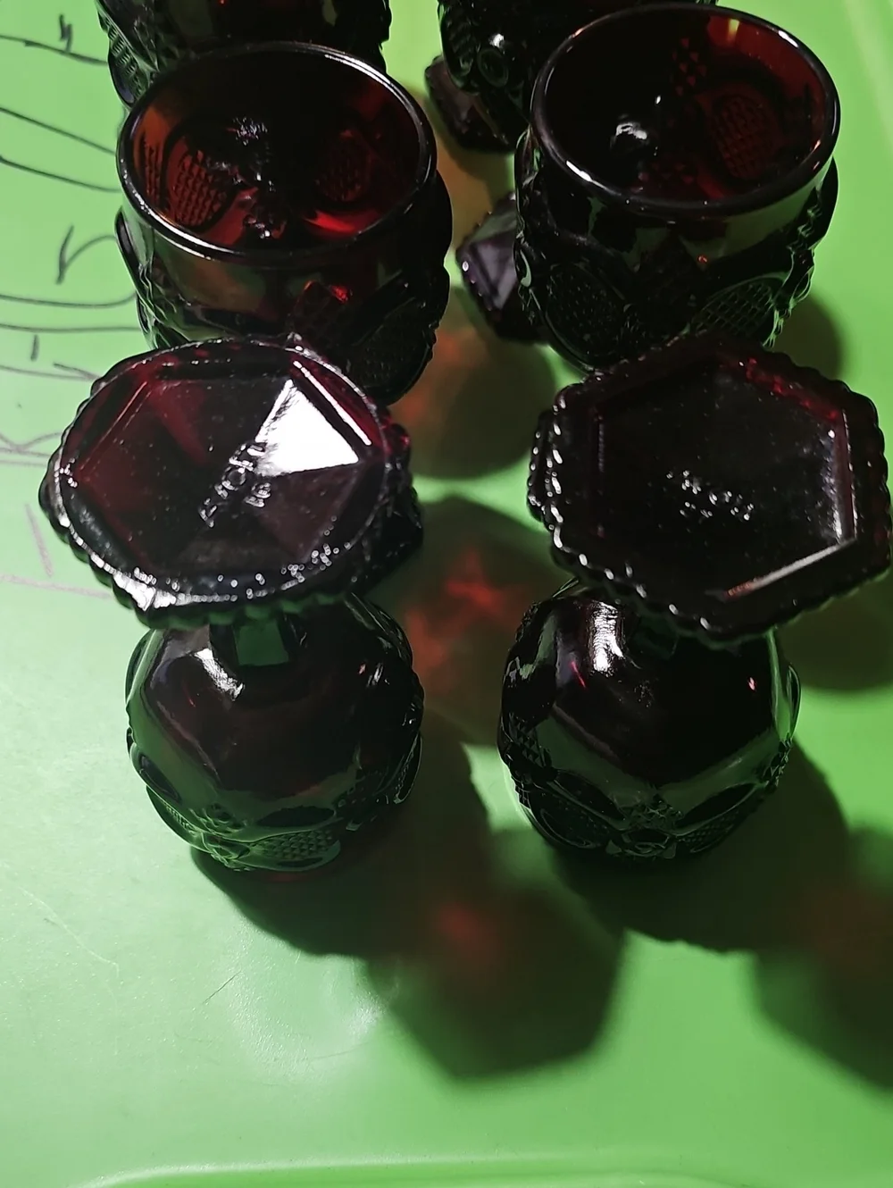 Set of 8 Ruby Red Goblet Glasses Avon